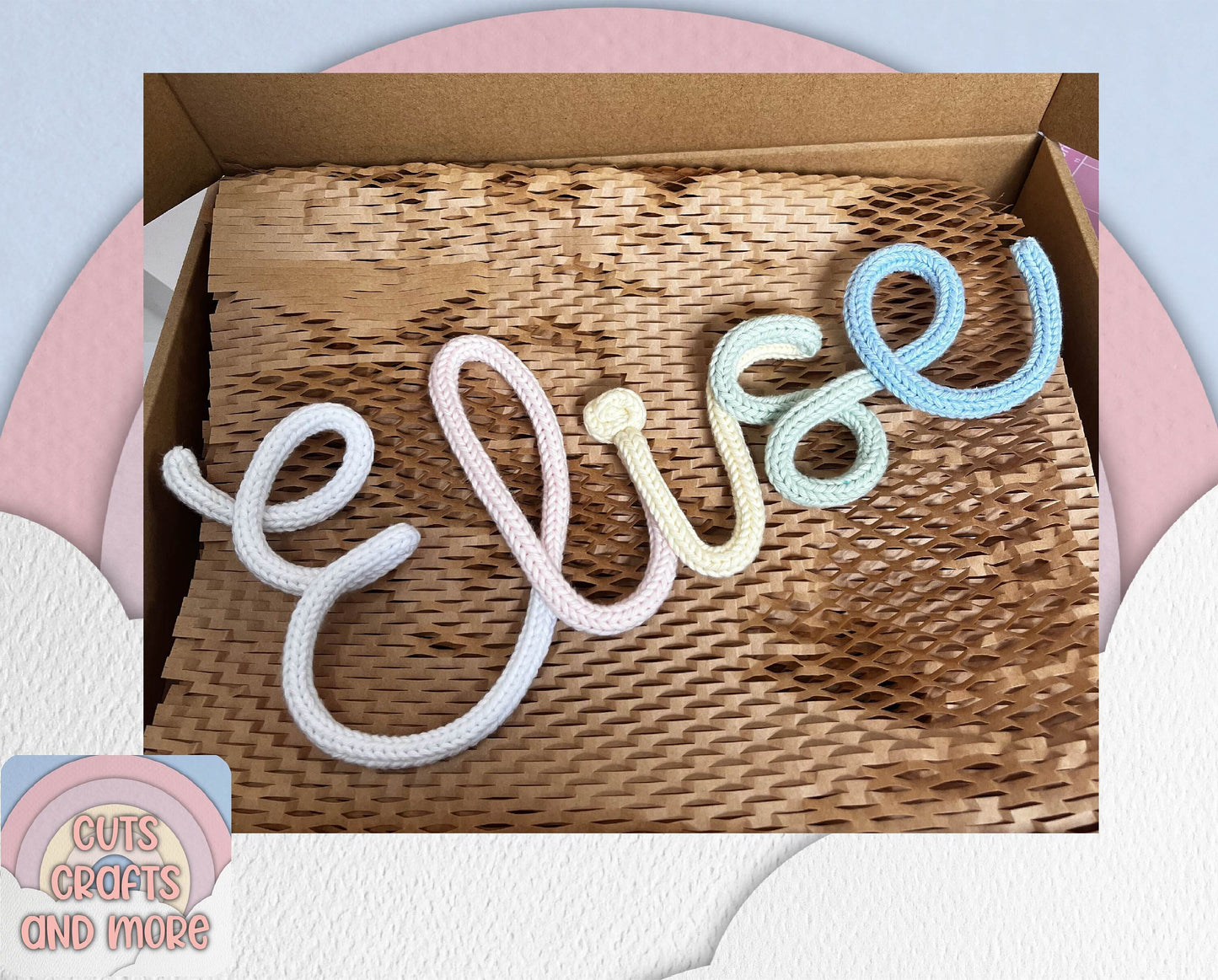 Multicoloured Personalised Knitted Wire Words, Wire Name, Knitted Wire Names, Home Decor, Nursery Decor, Custom Made, CutsCraftsAndMore